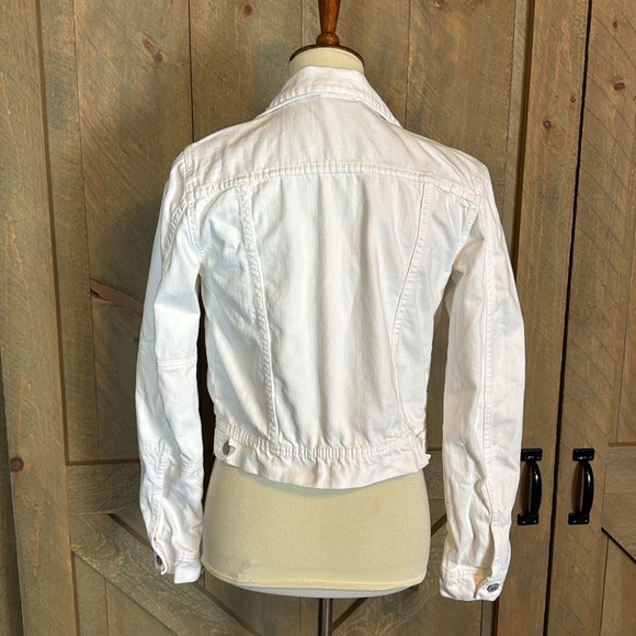 Free People Rumors white denim jean trucker jacket Size XS - Picture 5 of 15